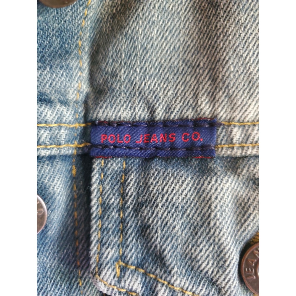 Polo Jeans Co. Ralph Lauren Denim Jean Jacket Womens XS Vintage Distressed - Picture 4 of 5